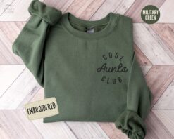 embroidered aunt sweatshirt cool aunts club crewneck new auntie hoodie minimalist aunt gift for sister pregnancy announcement vydvz