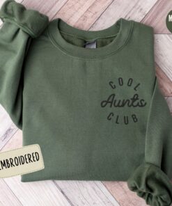 embroidered aunt sweatshirt cool aunts club crewneck new auntie hoodie minimalist aunt gift for sister pregnancy announcement vydvz