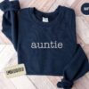 embroidered aunt sweatshirt minimalist hoodie for new aunts mothers day gift sister pregnancy announcement r5ykq