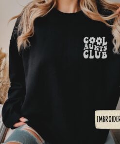 embroidered cool aunt club shirt retro hoodie for new aunts sister pregnancy announcement mothers day gift ymtty