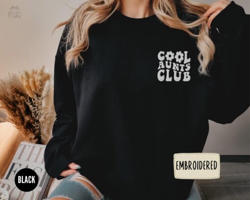 embroidered cool aunt club shirt retro hoodie for new aunts sister pregnancy announcement mothers day gift ymtty