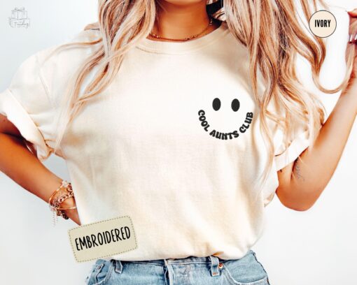 embroidered cool aunts club shirt for new aunts funny auntie shirt mothers day pregnancy announcement gift