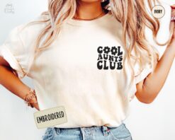 embroidered cool aunts club shirt for new aunts mothers day pregnancy announcement unique auntie gift xbdts