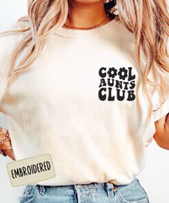 embroidered cool aunts club shirt for new aunts mothers day pregnancy announcement unique auntie gift xbdts