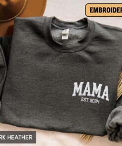 embroidered mama sweatshirt 2024 2025 for new mom custom year hoodie mothers day birthday gift unisex fit ufqib