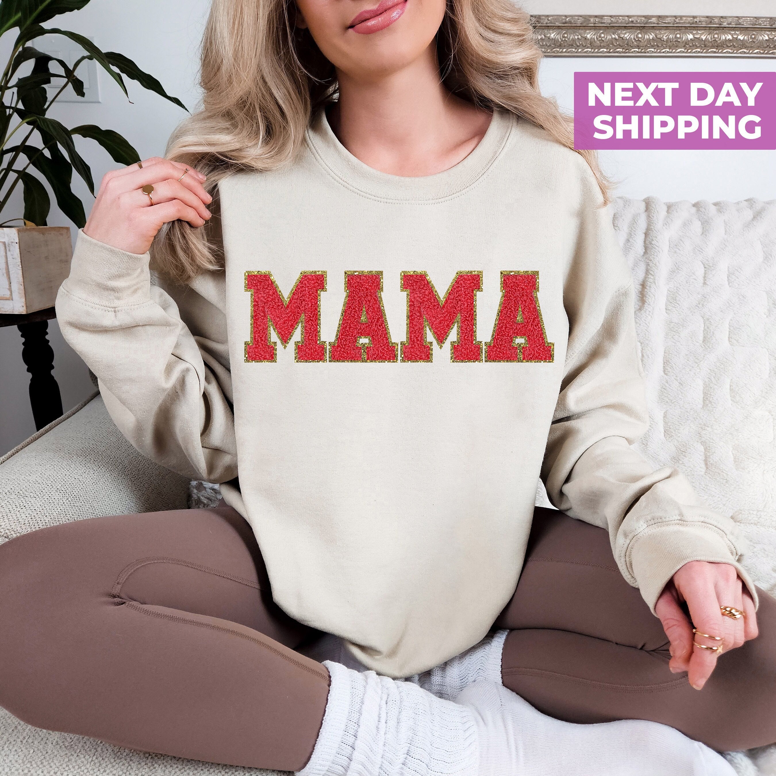 embroidered mama sweatshirt for new moms birthday gifts mothers day shirts cute mom t shirt baby shower presents pwesn