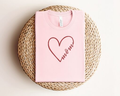 embroidery heart mom shirt for mothers day personalized sweatshirt unique mother gift cute mom life tee lpetv scaled