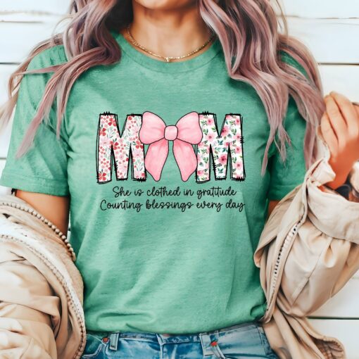 empowered mom shirt with bible verses and wildflowers design for gratitude and blessings everyday mohtr