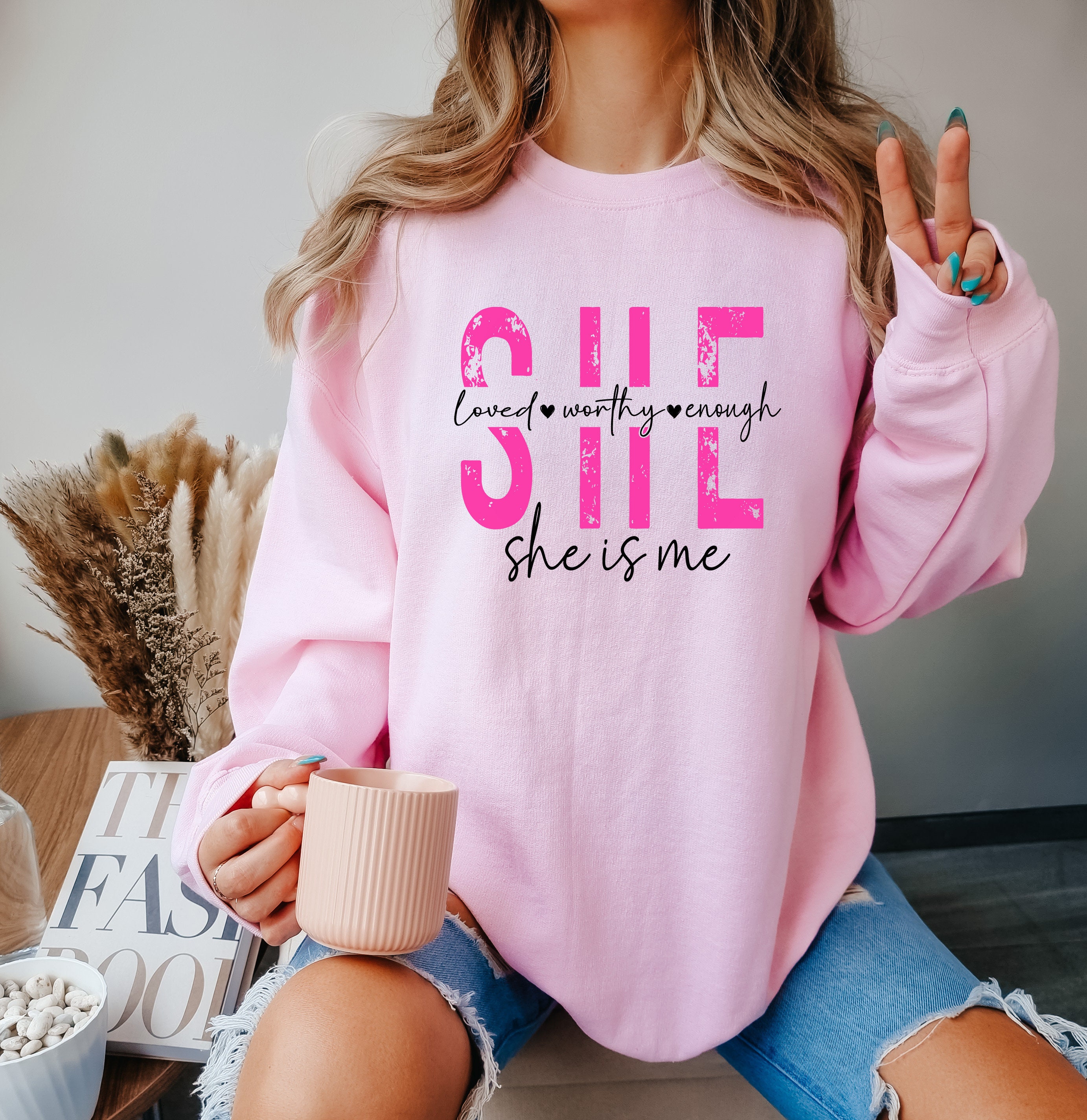 empowered women shirt with positive quote she is me sweatshirt for girls girl power apparel and gifts for her ibumh scaled