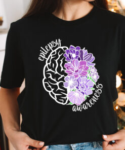 epilepsy awareness shirt for moms purple ribbon t shirt neurodiversity autism support tee motivational gift for epilepsy dyxci