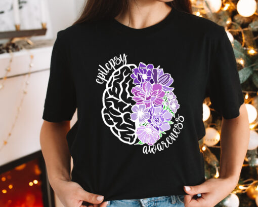 epilepsy awareness shirt for moms purple ribbon t shirt neurodiversity autism support tee motivational gift for epilepsy