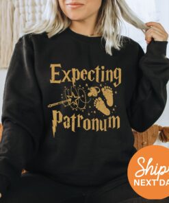 expecting patronum sweatshirt for pregnancy announcement magical gender reveal new mom hoodie maternity gifts ozoyc