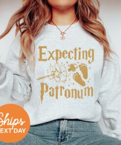 expecting patronum sweatshirt for pregnancy announcement magical gender reveal new mom hoodie maternity gifts vugxs