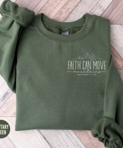 faith can move mountains sweatshirt christian hoodie bible verse crewneck minimalist faith shirt for believers a48op