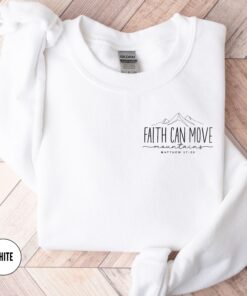 faith can move mountains sweatshirt christian hoodie bible verse crewneck minimalist faith shirt for believers axffi