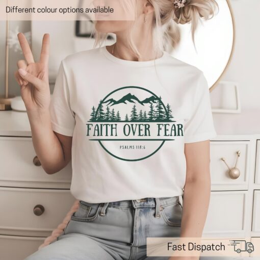 faith over fear psalm 1186 camping shirt christian bible verse shirt trust in the lord nature empowerment apparel vkpio