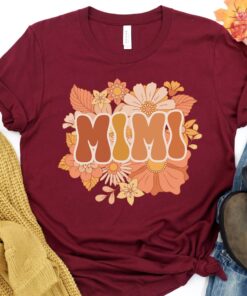 fall mimi shirt for grandma autumn t shirt thanksgiving gift best mimi nana wildflower design pregnancy announcement my1yh