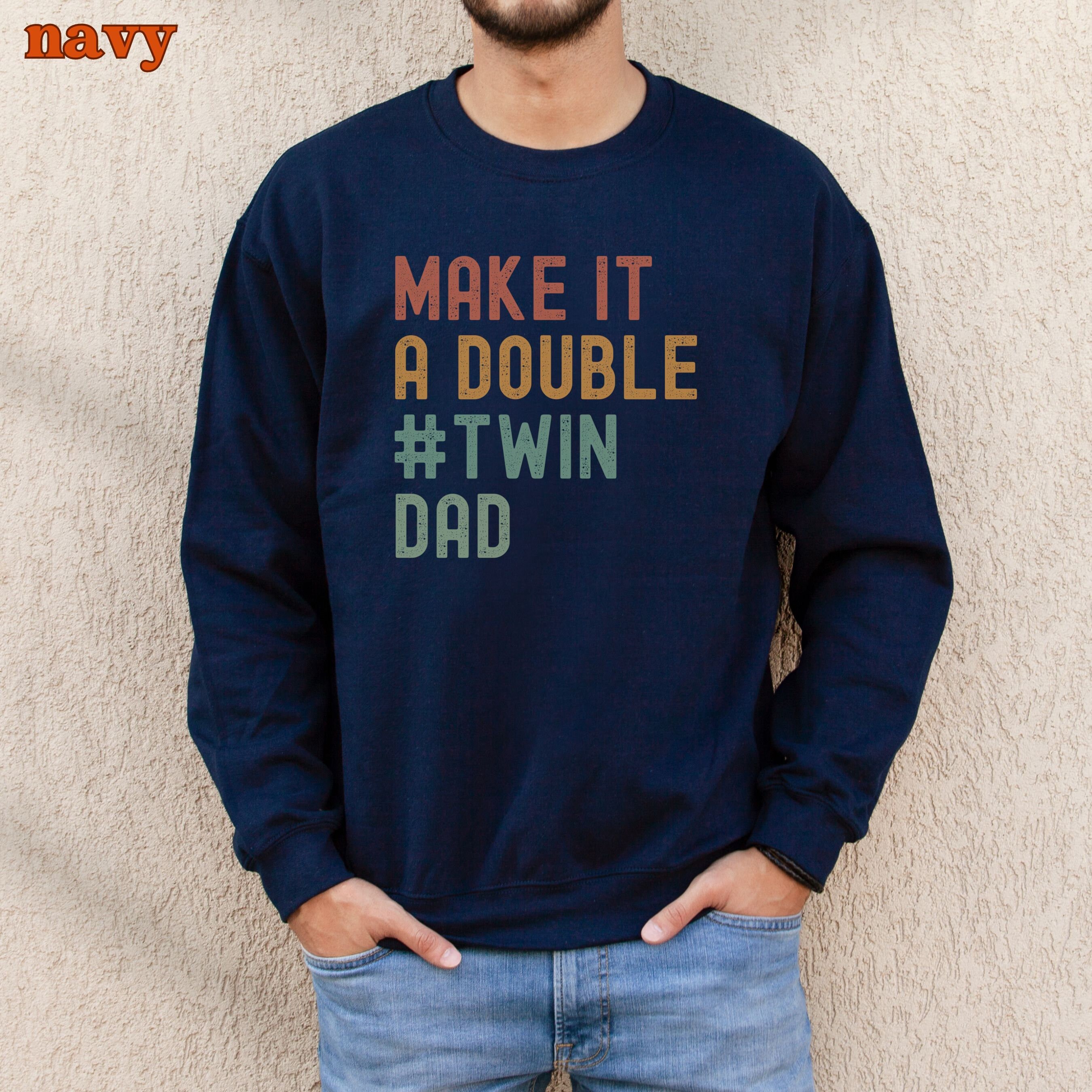 father of twins sweatshirt for twin dads funny crewneck for twin announcement gifts for fathers day w67zy scaled