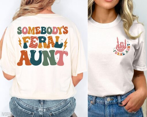 feral aunt shirt for cool aunts funny aunt t shirt unique birthday gift for favorite auntie comfortable cotton tee yj07v
