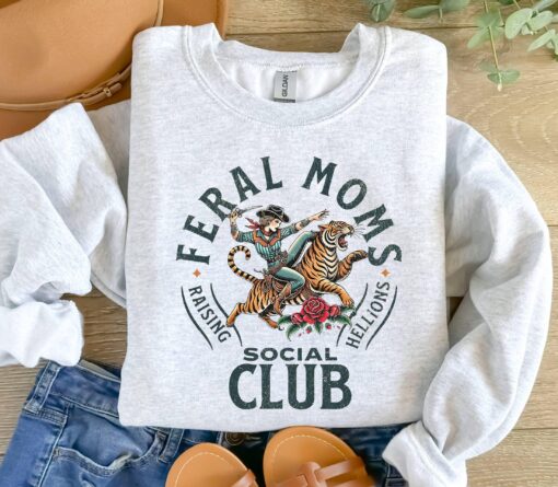 feral mom life sweatshirt funny feral mom shirt trendy apparel for mothers day unique gift for moms 9f9cm