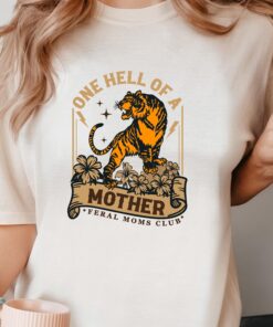 feral moms club shirt one hell of a mother funny mom shirt trendy boho apparel for wild moms unique gift nfpmu