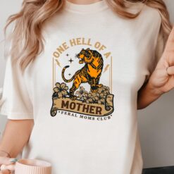 feral moms club shirt one hell of a mother funny mom shirt trendy boho apparel for wild moms unique gift nfpmu scaled