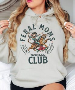 feral moms social club hoodie funny mom life shirt vintage graphic gift for mothers day and trendy mom apparel 2vxg3