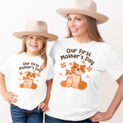 first mothers day matching shirts set personalized name cute mom life shirt unique mothers day gift fox design yfayl