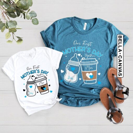 first mothers day shirt 2025 for new moms cute matching outfit with baby boy or girl tee unique mom life apparel sf0zl