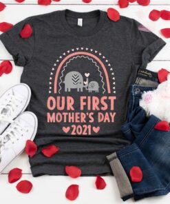 first mothers day shirt and baby bodysuit set with elephant design matching mom and baby outfits for new moms jiofo