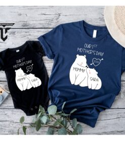 first mothers day shirt for mom and baby matching outfits custom names vintage mommy and me t shirt df2pp