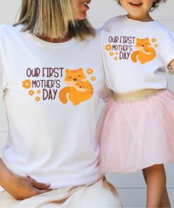 first mothers day shirt matching mom and baby set cat mom life outfit cute mommy and me shirts for mothers day blb0h