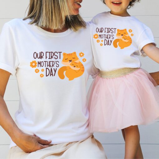 first mothers day shirt matching mom and baby set cat mom life outfit cute mommy and me shirts for mothers day blb0h