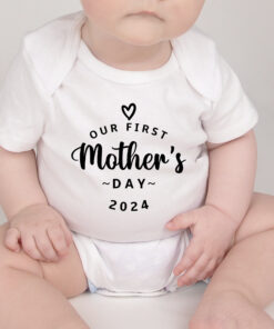 first mothers day t shirt 2024 for mom and baby matching outfits cute mom life shirt personalized mothers day gift fpoxv