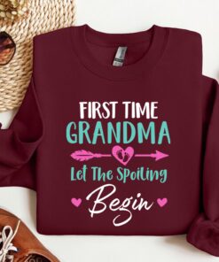 first time grandma shirt let the spoiling begin cute grandma t shirt for new grandmas baby announcement gift rjrus