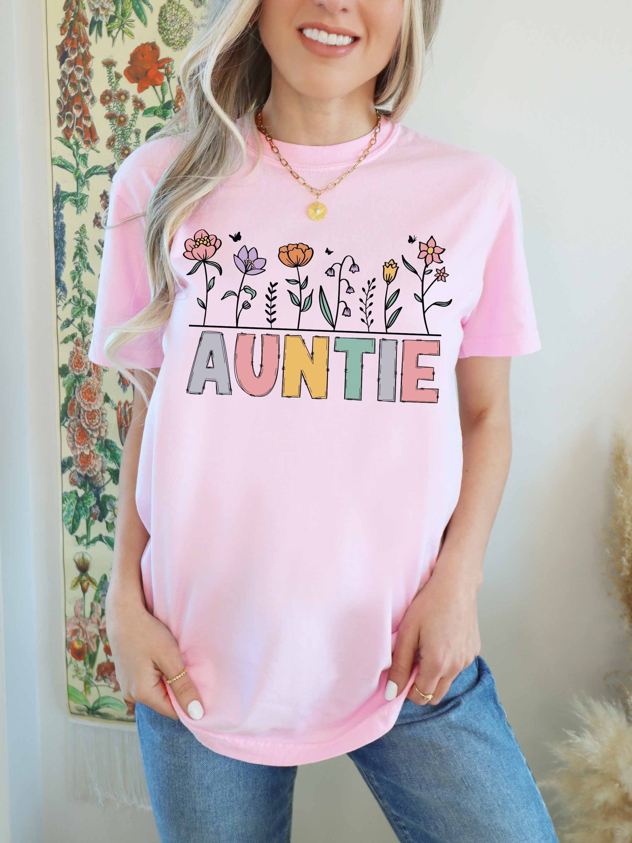 floral aunt shirt for new aunts best aunt ever shirt aunt to be gift comfort colors design nmoap scaled