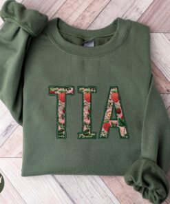 floral aunt sweatshirt for new tia pregnancy announcement latina mothers day gift crewneck sweater 2ofth