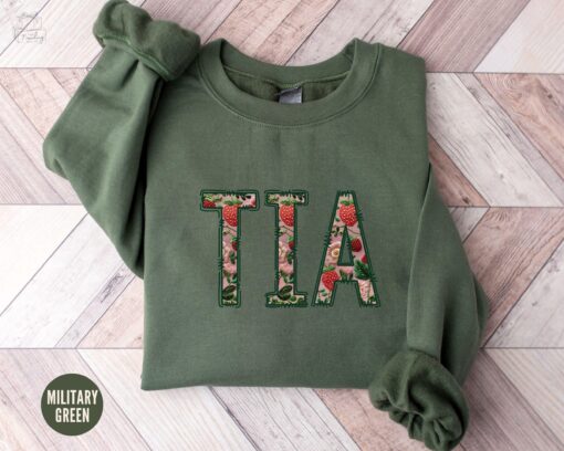 floral aunt sweatshirt for new tia pregnancy announcement latina mothers day gift crewneck sweater 2ofth
