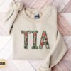 floral aunt sweatshirt for new tia pregnancy announcement latina mothers day gift crewneck sweater y8pmy