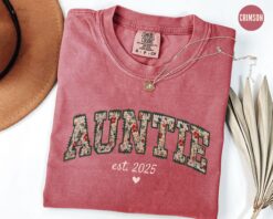 floral auntie est 2025 shirt custom t shirt for pregnancy announcement best aunt birthday gift cool aunt club asw4w