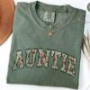 floral auntie t shirt for new aunt pregnancy reveal mothers day gift cute aunt shirts comfort colors tee 3qcp2