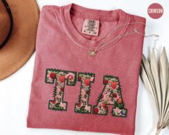floral auntie t shirt for new tia baby announcement latina mothers day gift cute aunt tee 4wvhf
