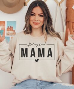 floral blessed mama sweatshirt for mom life perfect for mothers day gift cute mom sweatshirt 88phr