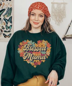 floral blessed mama sweatshirt for mom life perfect for mothers day gift cute mom sweatshirt hrcen