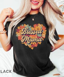 floral blessed mama t shirt for mom life mothers day gift cute mom shirt vintage style tee blgc9