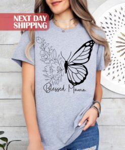 floral butterfly blessed mama shirt for mom life happy mothers day cute mom t shirt unique mothers day gift 9kvll