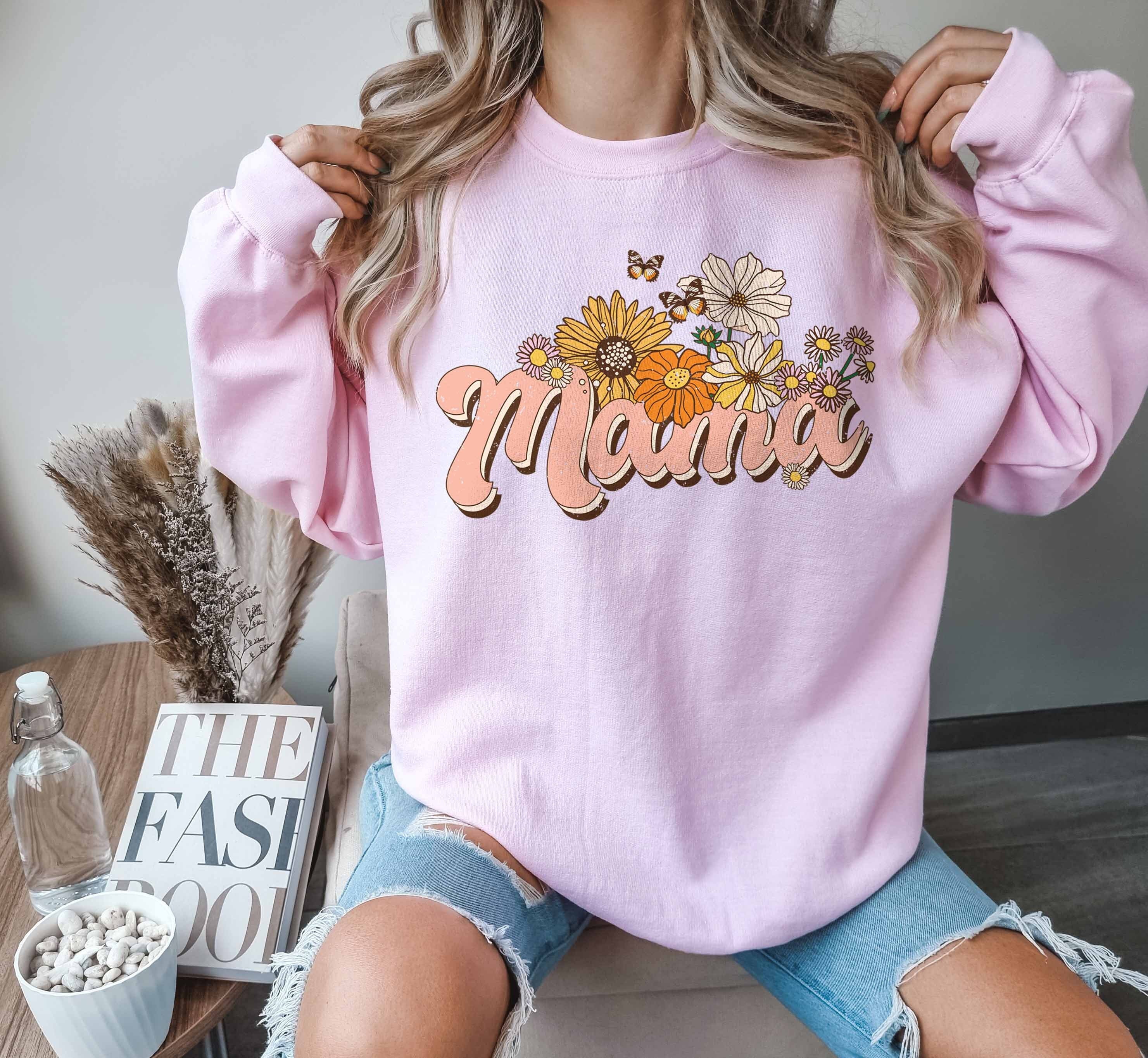 floral butterfly mom sweatshirt for new mamas mothers day hoodie best mom birthday gift cute mom life crewneck o519q scaled