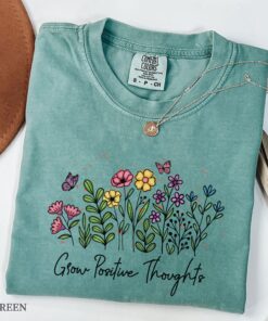 floral butterfly tee for strong women positive thoughts t shirt trending mom life shirt vintage style dhmtw