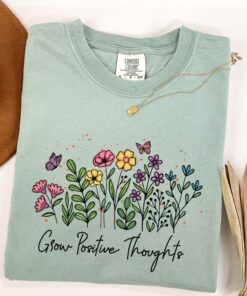 floral butterfly tee for strong women positive thoughts t shirt trending mom life shirt vintage style yrdyd