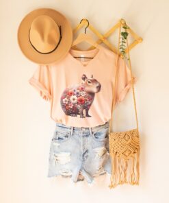floral capybara shirt for animal lovers cute rodent t shirt cottagecore style unique gift for capybara enthusiasts 7fx1k